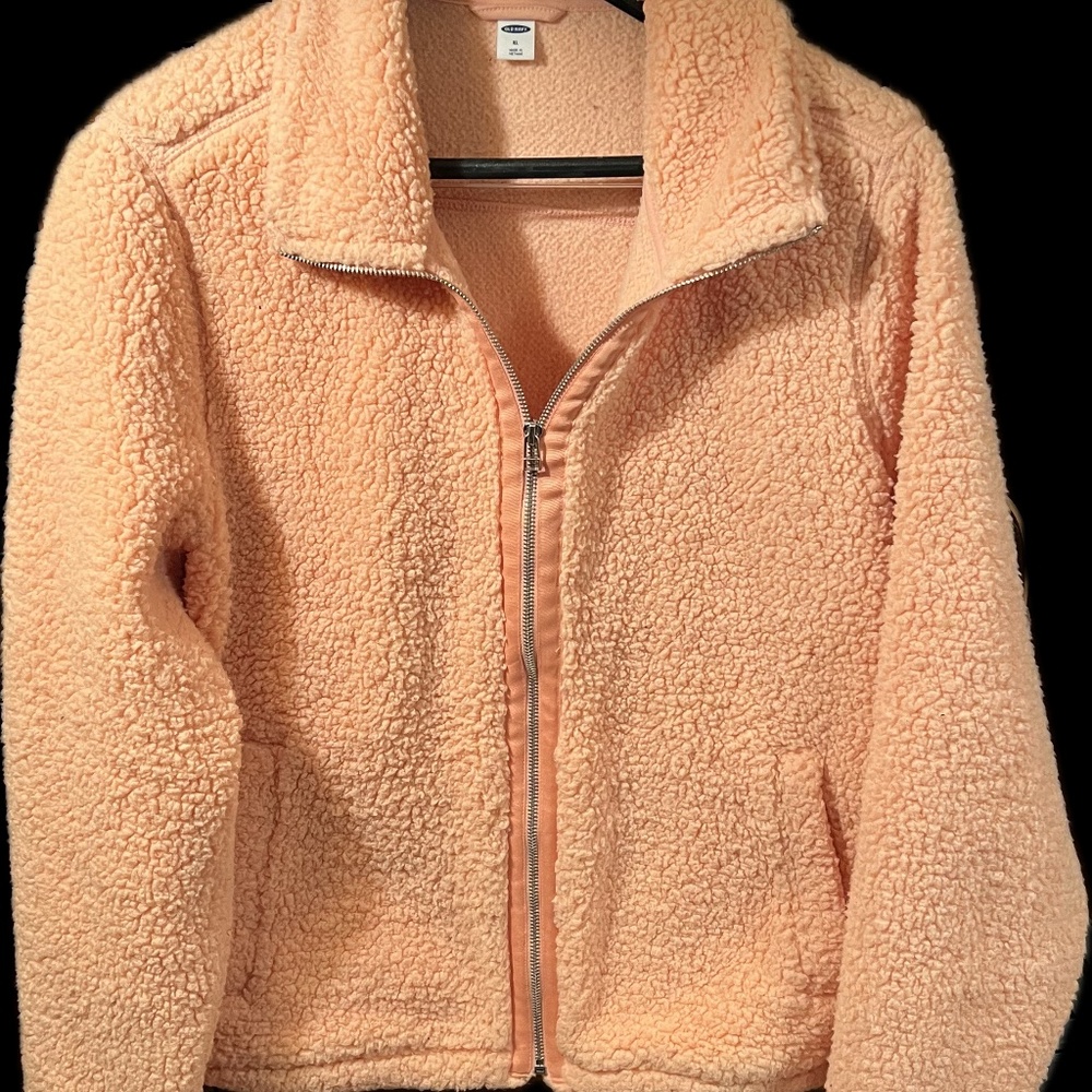 Plush Old Navy jacket in pretty peach